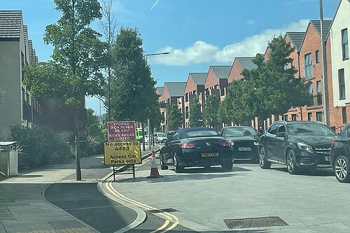 Traffic Jam caused by Road Closures on Langdon Road