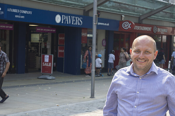 Sam Bennett on Swansea High Street
