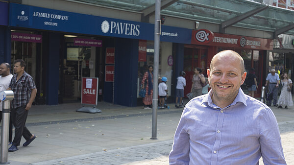 Sam Bennett on Swansea High Street
