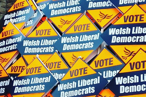 Collection of Lib Dem Diamonds saying Vote Welsh Lib Dem