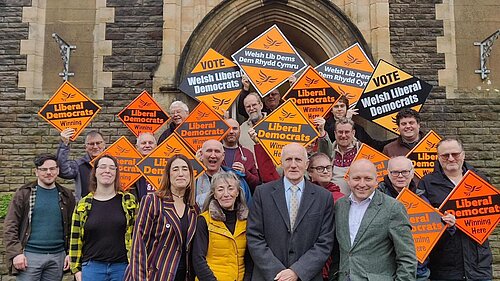 Lib Dems celebrating Uplands Councillors joining Lib Dems