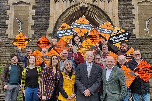 Lib Dems celebrating Uplands Councillors joining Lib Dems