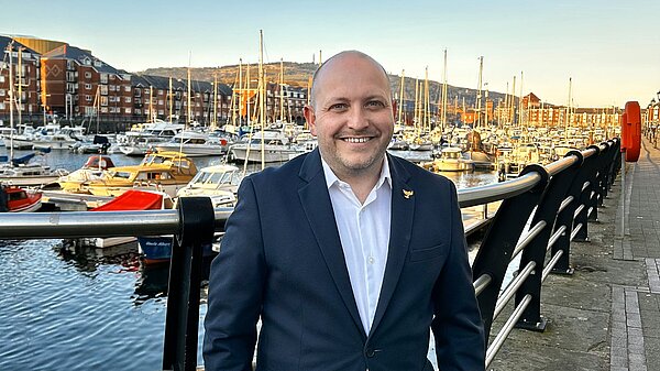 Sam infront of South Dock
