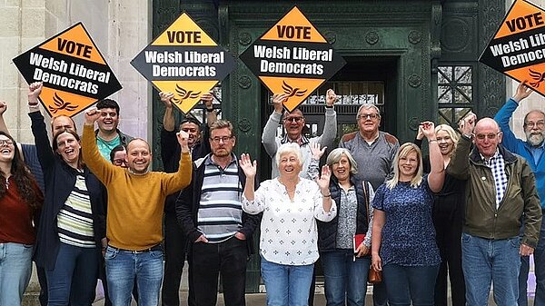 Swansea Councillors and Team outside Guildhall.