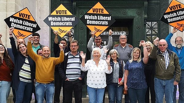 Swansea Councillors outside guildhall