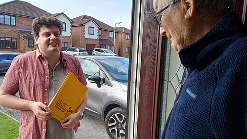 Matt on the doorstep