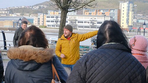 Sam campaigning against the cladding scandal